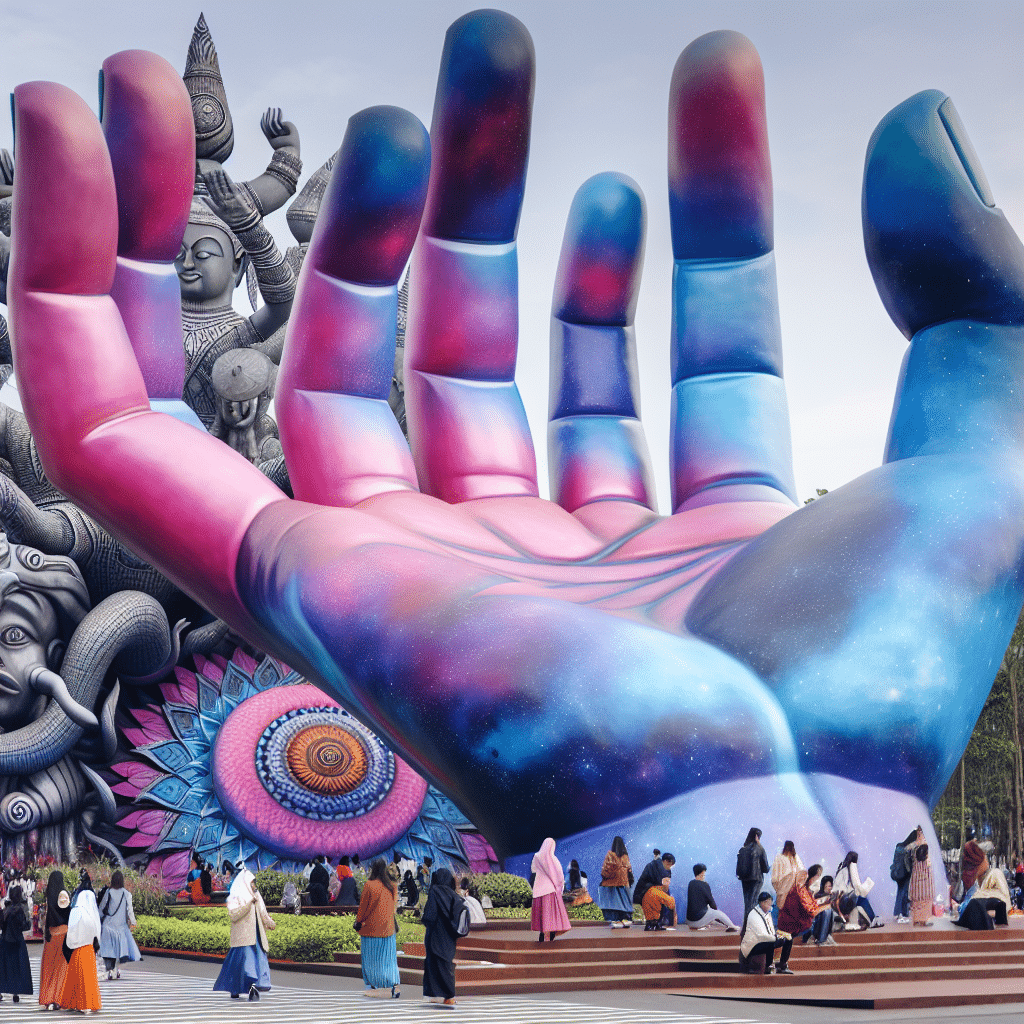 L'opera di Lorenzo Quinn a Caorle: una mano gigante emerge dal mare, attirando turisti e diventando virale sui social. Inaugurazione il 14 febbraio.
